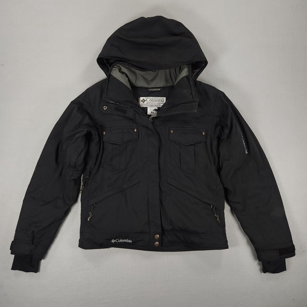Columbia Titanium Jacket Women's S Black Waterproof Hooded Coat Faux Fur Lined